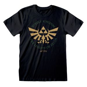 Unisex Majica Kratkih Rukava The Legend of Zelda Hyrule Kingdom Crest Crna S