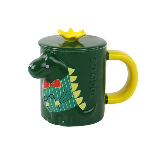 Zelena šalica za čaj s dinosaurima 400ml slika 5