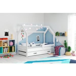 Drveni dječji krevet kućica - House - 160x80 - bijeli