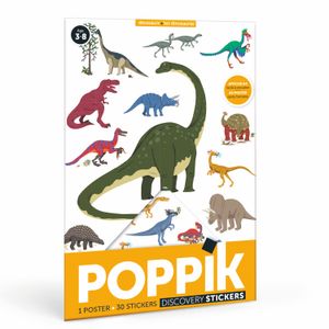 Poppik Edukativni poster s nalepnicama Mini otkrića: Dinosaurusi 3+