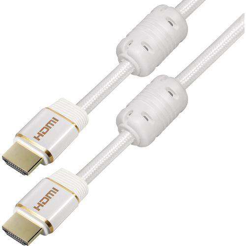 Maxtrack HDMI priključni kabel HDMI A utikač, HDMI A utikač 1.50 m bijela C 216-1,5 L podržava HDMI, sa zaštitom, audio povratni kanal (arc), Ultra HD (4K) HDMI s eternetom, pozlaćeni kontakti, s feritnom jezgrom HDMI kabel slika 2