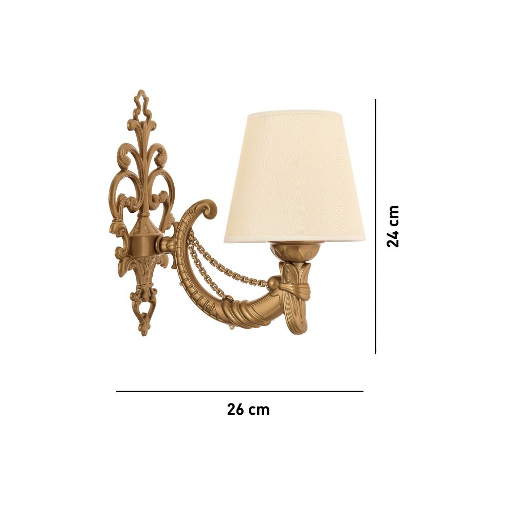 Gloria - Zidna Lampa u Krem i Zlatnoj Boji slika 4