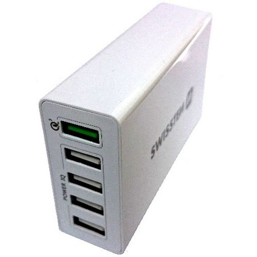 SWISSTEN punjač za AC220, 5xUSB, 50W, brzo punjenje, SMART IC, bijeli slika 4