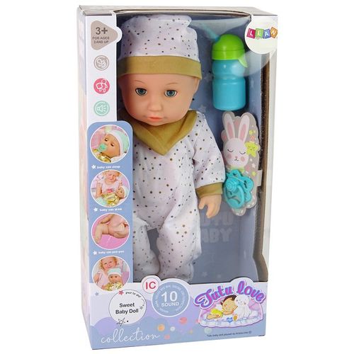 Lutka beba s bočicom i dudom u zvjezdanoj pidžami slika 4