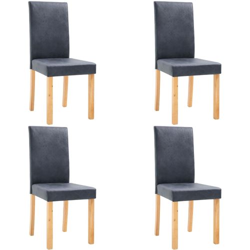 Blagovaonske stolice od umjetne brušene kože 4 kom sive slika 10