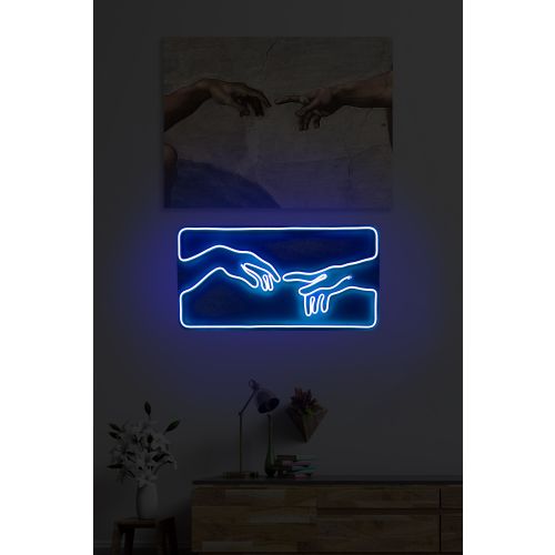 Wallity Ukrasna plastična LED rasvjeta, Creation of Adam - Blue slika 1