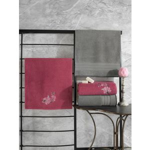 Set peškira (4 komada) Hamam Setı Šareni, boje: siva, ružičasta