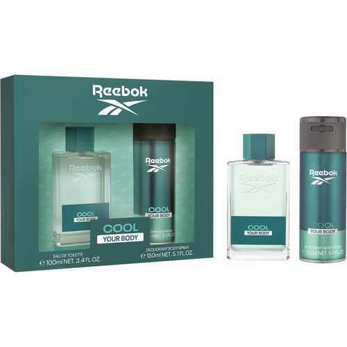 Reebok set Cool your body, toaletna voda 100 ml + dezodorans 150 ml, muški slika 1