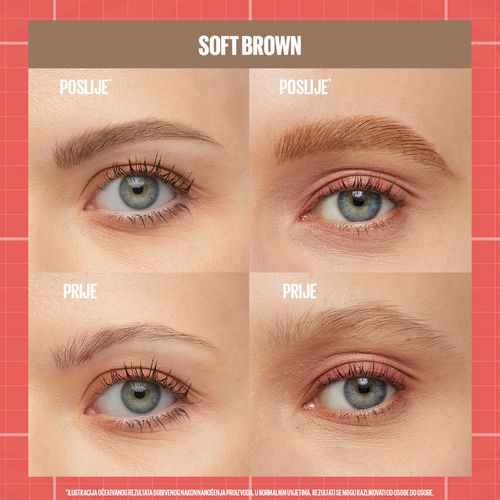 Maybelline New York Build-A-Brow 2 u 1 olovka za obrve i gel za fiksiranje 255 soft brown​ slika 8