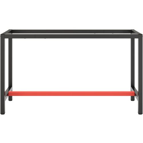 Okvir za radni stol mat crni i mat crveni 140x50x79 cm metalni slika 10