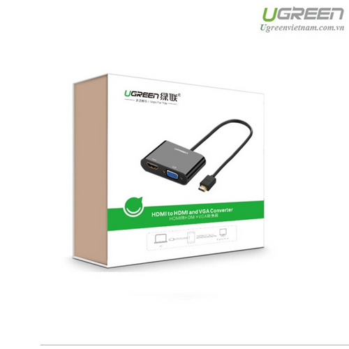 Ugreen HDMI na VGA + HDMI adapter crni - u kutiji slika 2