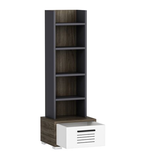 Woody Fashion Polica za knjige, Dawn - Walnut, White, Anthracite slika 4