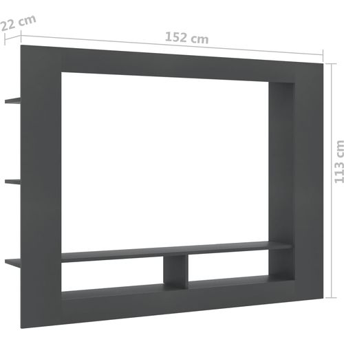 TV ormarić sivi 152 x 22 x 113 cm od konstruiranog drva slika 11