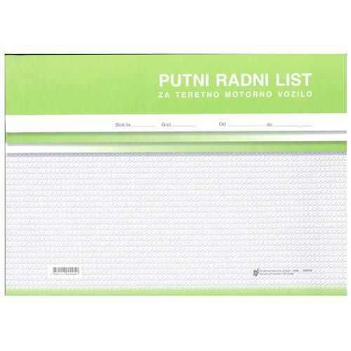 VI-26 PUTNI RADNI LIST ZA TERETNO MOTORNO VOZILO; Blok 2 x 50 listova, 29,7 x 21 cm slika 2