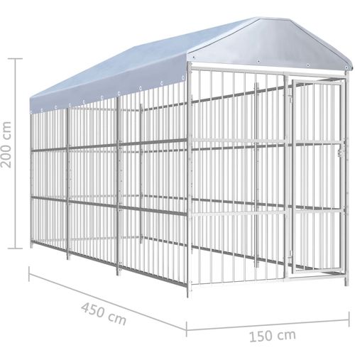 Vanjski kavez za pse s krovom 450 x 150 x 200 cm slika 15