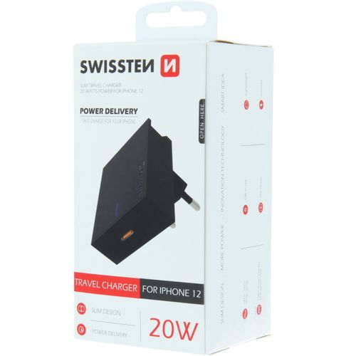 SWISSTEN punjač za AC220, 1xUSB-C, 3A, 20W, crni slika 2