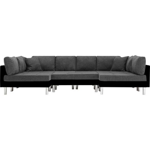 Modularna sofa od umjetne kože crna slika 12