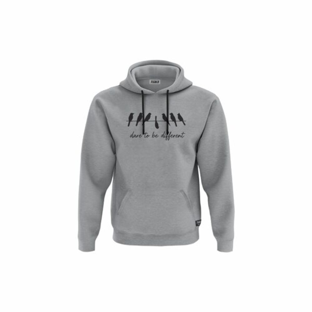 XGB3 Duks sa kapuljačom i džepom Dare to be Different Tee Silver slika 1
