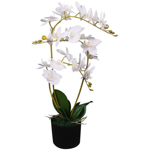 Umjetna orhideja s posudom 65 cm bijela slika 5