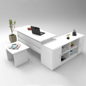 Vo10-W Bijeli Set Uredskog Namještaja