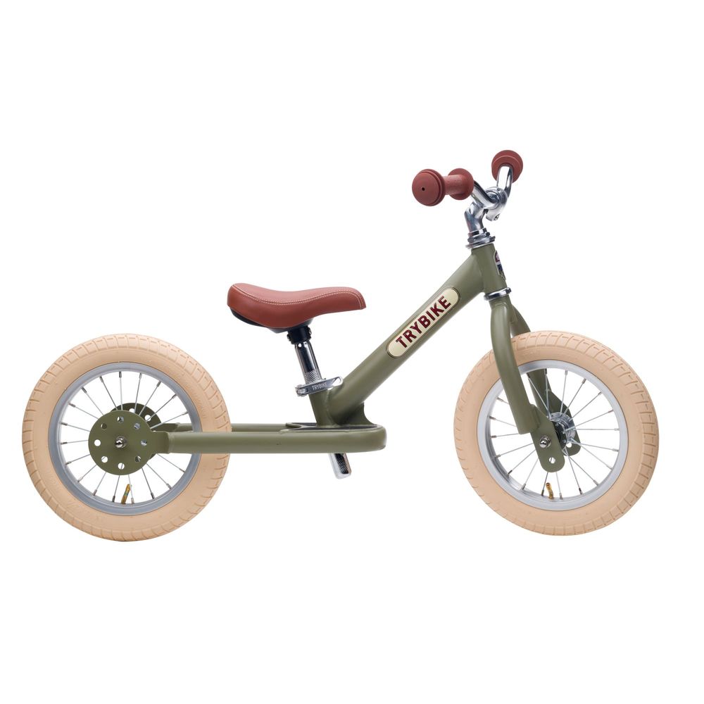 TRYBIKE Balans bicikl 2u1 Steel, Vintage Green Matt slika 6