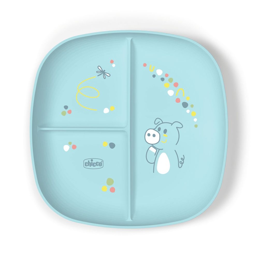 Chicco Dječiji tanjir Portioned, Blue slika 1