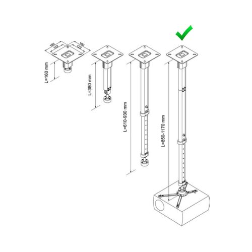 VEGA CM 25-1170 univerzalni plafonski nosač za projektor slika 4