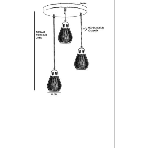 Ampül 8718-3 Black Chandelier slika 3