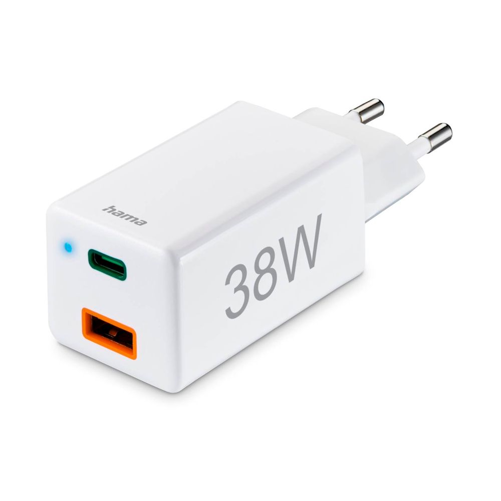 Punjač HAMA glava, USB-C+A, QC 3.0, 38W slika 1