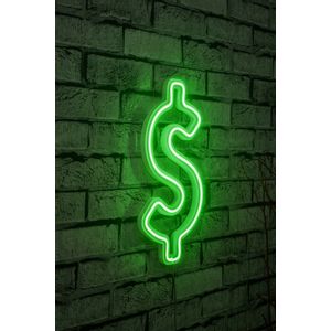Wallity Ukrasna plastična LED rasvjeta, Dollar Sign - Green