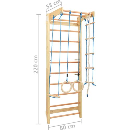 Unutarnji set za penjanje s ljestvama i obručima drveni slika 34