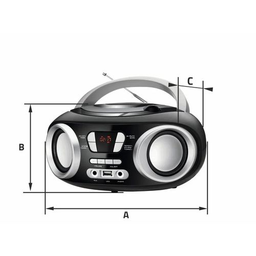 MANTA radio FM, Boombox, BT 5.1, USB, crni MM9310BT slika 3