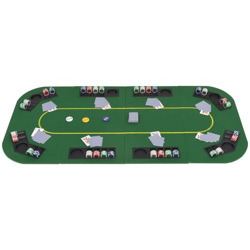 Sklopiva četverodijelna podloga za poker stol za 8 igrača pravokutna zelena slika 48