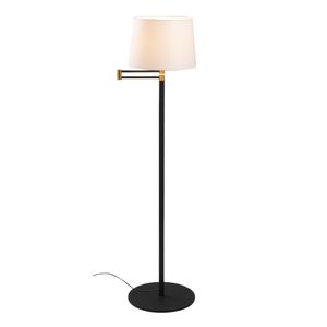 Opviq Podna lampa ASSOS crna, metal- platno, promjer 28 cm, visina 120 cm, promjer sjenila 30 cm, visina 18 cm, duljina kabla 350 cm, E27 40 W, Assos - N-714