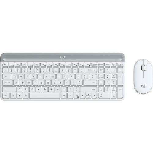 LOGITECH MK470 Wireless Desktop US bela tastatura + miš slika 1