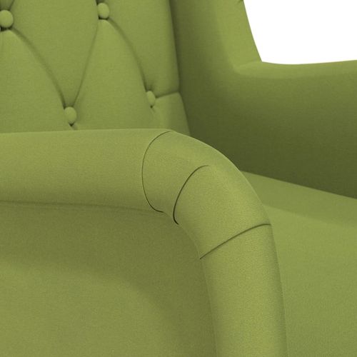 Fotelja s nogama za ljuljanje kaučukovac svjetlozelena baršun slika 13