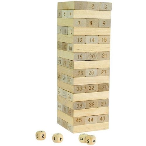 Društvena drvena igra Jenga s brojevima Wood Toys slika 2