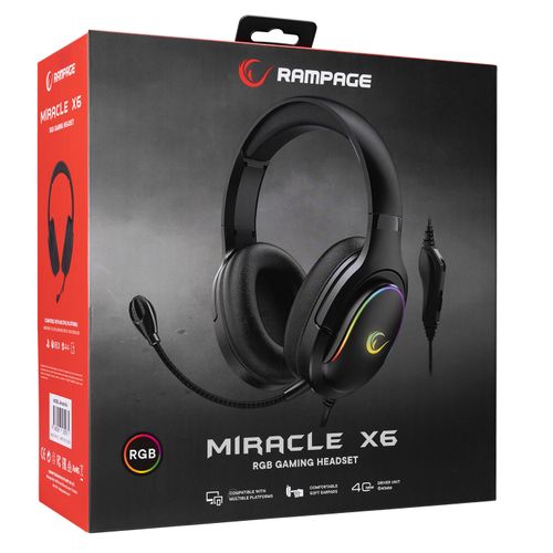 RAMPAGE Miracle X6 RGB Crne Slušalice slika 10