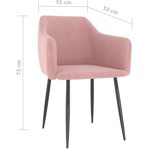 Blagovaonske stolice 4 kom ružičaste baršunaste slika 17