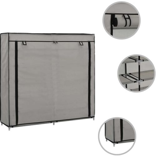282434 Shoe Cabinet with Cover Grey 115x28x110 cm Fabric slika 20