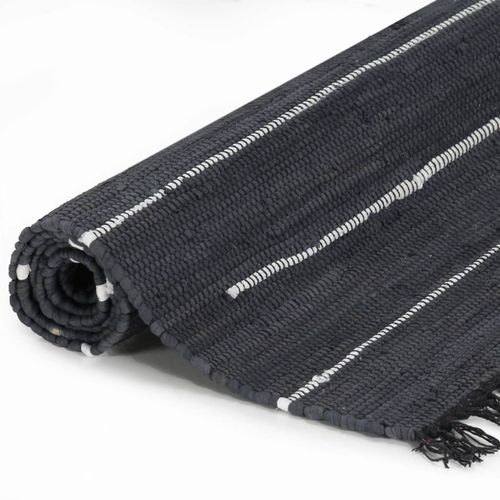 Ručno tkani tepih Chindi od pamuka 160 x 230 cm antracit slika 17