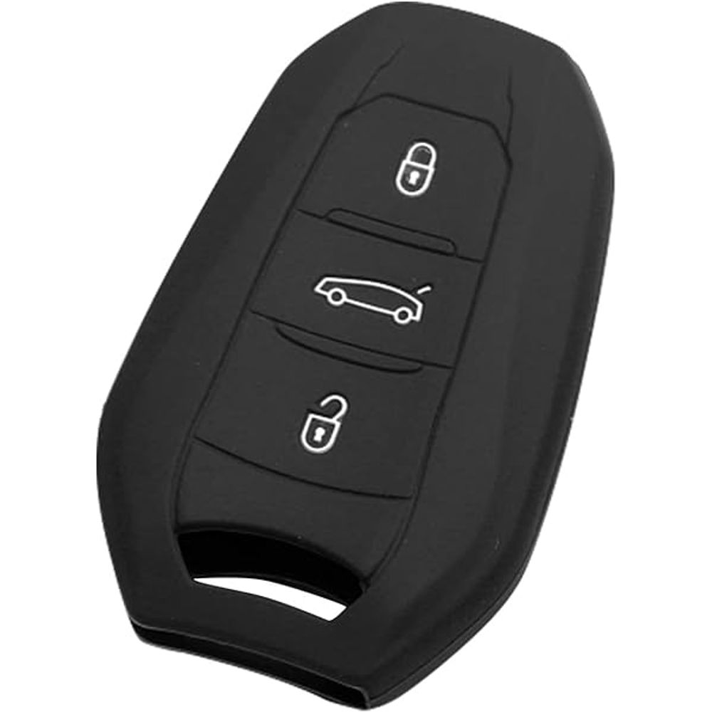 Silikonska Navlaka za Ključ Citroen Tip 10 - Crna (Tri Tipke) slika 1