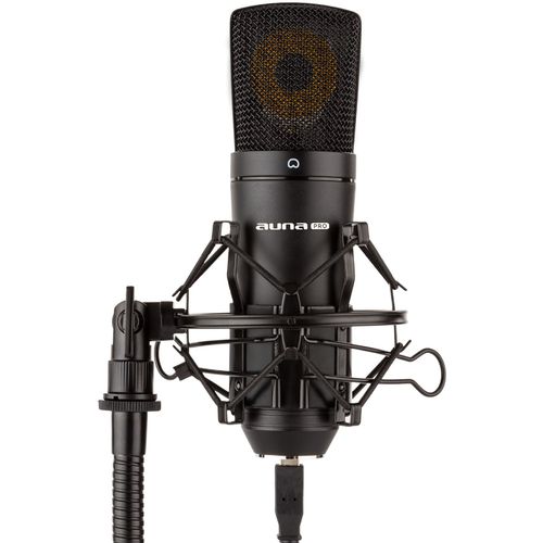 Auna Pro MIC-920B, USB kondenzatorski mikrofon, studijski, velika membrana, crna boja slika 9