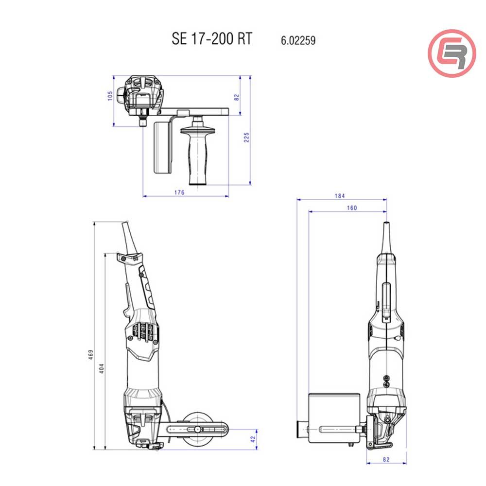 Metabo Brusilica - Satinirka SE 17-200 RT Set Rotaciona 100 - 200 mm / 1.700 W + metaBOX 185 XL - 602259500 slika 3