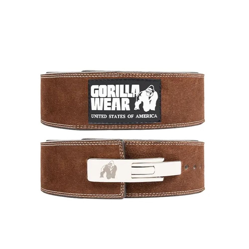 Gorilla Wear KOŽNI Pojas sa kopčom/polugom 10cm, Smeđi slika 1