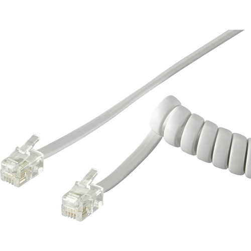 ZED electronic Telefonski kabl spiralni za slušalicu,dužina 4 metra,bijeli - T6-4WB slika 2