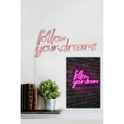 Wallity Follow Your Dreams - Pink Dekorativna Plastična LED Rasveta slika 3