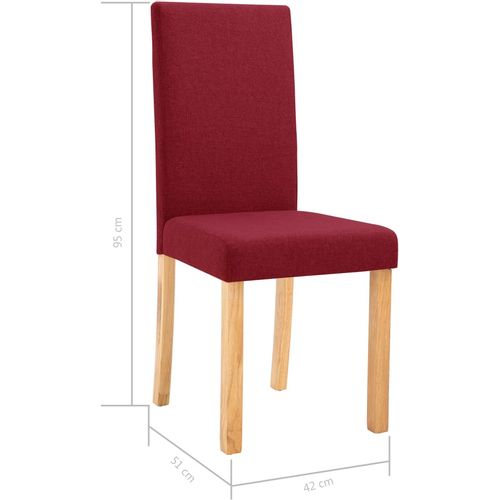 Blagovaonske stolice od tkanine 6 kom crvena boja vina slika 40