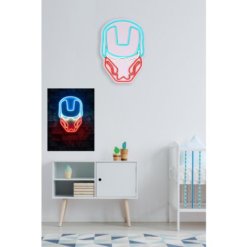 Wallity Ukrasna plastična LED rasvjeta, Iron Man - Multicolor slika 11