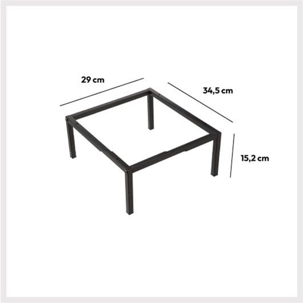 Five modul za policu sa nogarama (29 x 15.2 x 34.5 cm), metal, crna slika 1